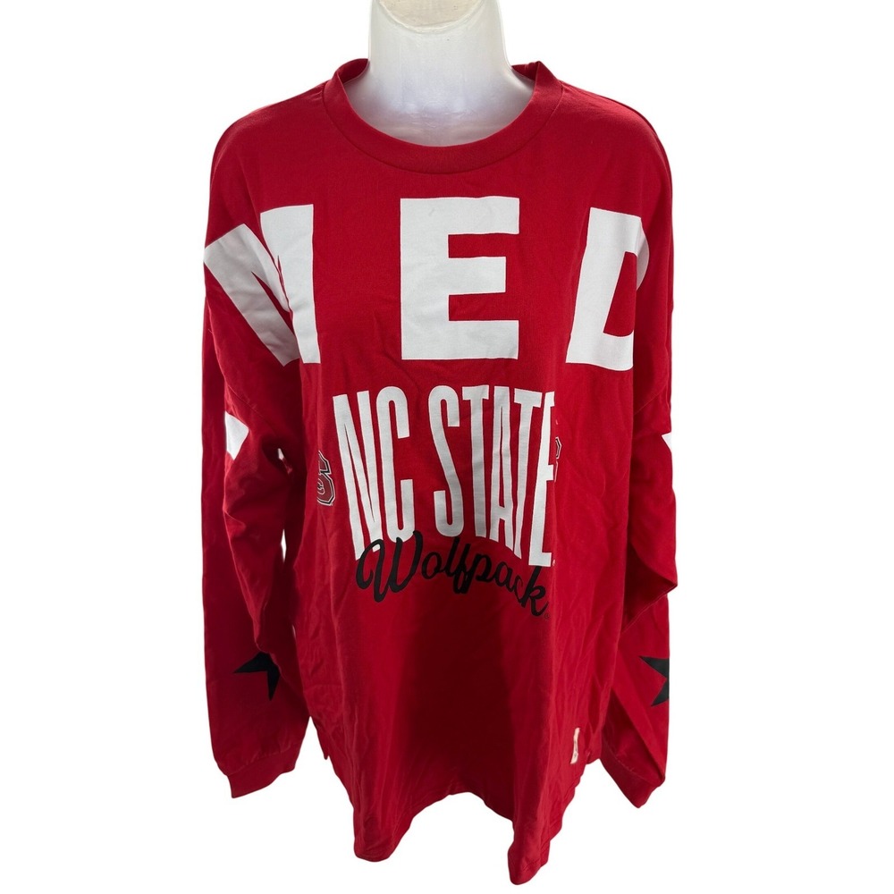 Pressbox NC State Wolfpack Gameday Red Long Sleeve Pullover Womens XLarge NEW